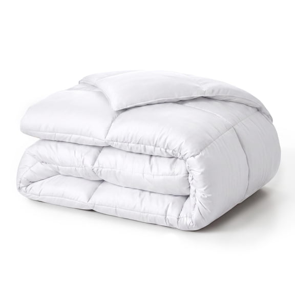 Superior Solid Comforter Down Alternative Bedding, Full/ Queen, White