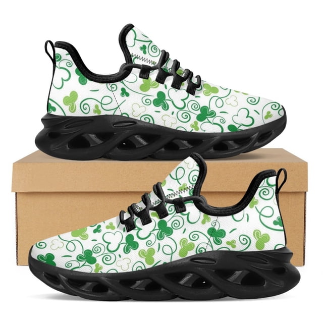 Zapatos planos transpirables de verano con estampado 3D de trébol y cordones, informales, vulcanizados, para el Día de San Patricio, zapatillas de moda urbana