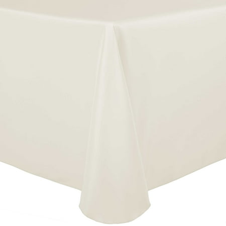 

Ultimate Textile (2 Pack) 72 x 120-Inch Oval Polyester Linen Tablecloth - for Home Dining Tables Ivory Cream