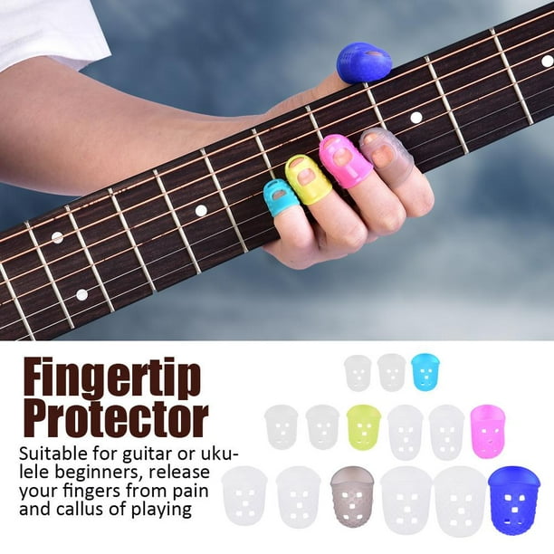 6pcs protecteurs de Doigts de silicone de guitare pour les