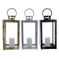 thumbnail image 5 of Shop4Omni 16.5 Inch Metal and Glass Tabletop Centerpiece Lantern with Flame-Less Candle Brushed Bronze, 5 of 5