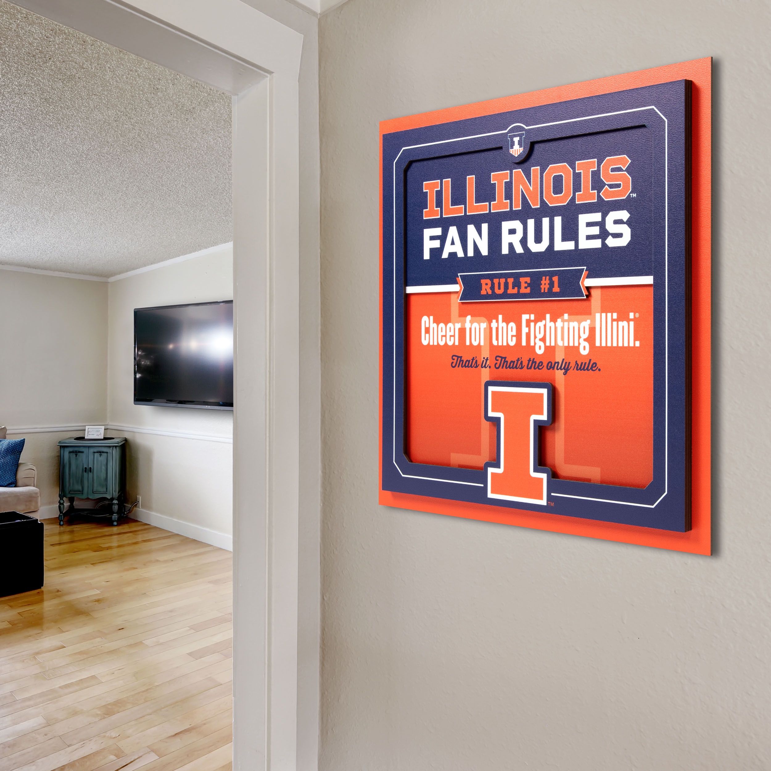 YouTheFan NCAA Illinois Fighting illini Fan Rules 3D Wall Art