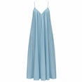 thumbnail image 3 of ClodeEU Women's Sleeveless Spaghetti Strap Maxi Dress,Casual Loose Flowy A-Line Beach Dress Light Blue,Women's Plus L, 3 of 4
