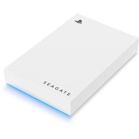 Seagate - Game Drive for PlayStation Consoles 5TB External USB 3.2 Gen 1 Portable Hard Drive with Blue LED Lighting - White