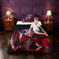 thumbnail image 4 of Manfei Fantasy Dragon Animals Twin Comforter Sets,Retro Lightning Bedding Set,Red Pink,Black Reversible,2pcs,1 Comforter and 1 Pillowcase, 4 of 7