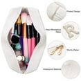 thumbnail image 4 of Kovewon Bolsa de maquillaje con letras de parche de novia para mujer, dama de honor, regalo de compromiso para ella, bolsa de aseo de viaje con diamantes de imitación de perlas blancas, bolsa de maqui, 4 of 5