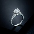 thumbnail image 3 of Jewelerix 14K Solid White Gold Ring 2 CT Round Brilliant Cut Ring CZ Diamond Engagement Ring Valentine's Surprise Gift, 3 of 5