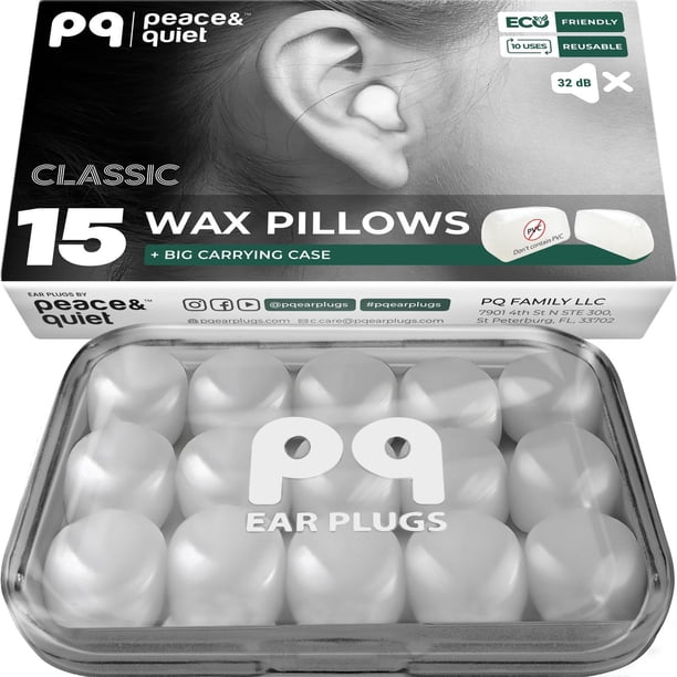 PQ Tapones de Cera para Dormir - 15 Tapones de Cera de Silicona para Dormir y Nadar, Tapones de Gel multicolor