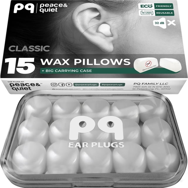 PQ Tapones de Cera para Dormir - 15 Tapones de Cera de Silicona para Dormir y Nadar, Tapones de Gel multicolor