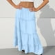 thumbnail image 5 of Vestido de Verano Midi Longitud Color Sólido Relajado Deportes Elástico de la Cintura Nudo Falda Completa para Niños, 5 of 8