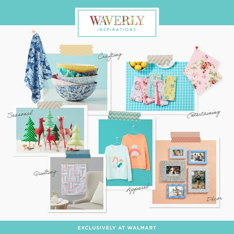 Waverly Inspirations 44" x 36" 100% Cotton 1 Yard Precut Quilting Fabric, Solid White