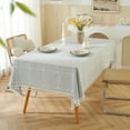 thumbnail image 2 of High Quality Tablecloths for Rectangle Tables, Cotton Linen TableCloth Waterproof Tablecloth Wrinkle Free Farmhouse Dining Table Cover, Soft Fabric Table Cloths with Tassels, 2 of 8