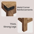 thumbnail image 2 of LEDREM 2-Tier Farmhouse End Table, Small Side Table with Bottom Shelf, Nightstand for Living Room, Bedroom, 23.6 x 21.6 x 11.8 Inches, Honey Brown, 2 of 8