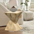 thumbnail image 2 of LuxenHome Brown Faux Wood MgO Angular Square Side Table, Indoors and Outdoors, 2 of 10