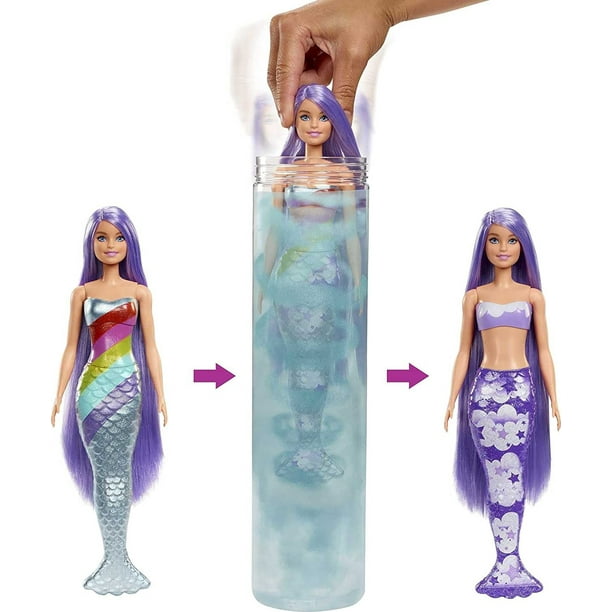 Muneca Barbie Sirena Color Reveal Barbie Barbie Bodega Aurrera en linea