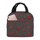 thumbnail image 1 of Easygdp Red Ladybugs On Dark Background Bolsa Térmica Premium - Tela Oxford Impermeable, Gran Capacidad, Bolsillo Frontal, Unisex para Trabajo, Escuela, Actividades al Aire Libre y Picnics, 1 of 8
