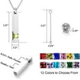 thumbnail image 3 of Urn Necklaces for Ashes Birthstone Cube Urns for Human Ashes Memorial Cremation Urn Locket Keepsake Ashes Jewelry, 3 of 7