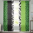 thumbnail image 5 of Stripes Green Black Leopard Zebra Print Sheer Curtains for Living Room Kitchen Tulle for Windows Voile Yarn Curtains for Bedroom, 5 of 7