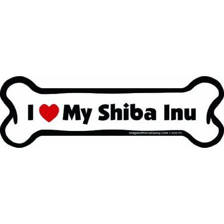 

Imagine This Bone Car Magnet I Love My Shiba Inu 2-Inch by 7-Inch