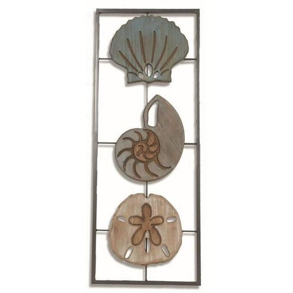 Assorted Shells in Metal Frame Wall Decor