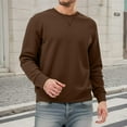 thumbnail image 2 of XIAONU Mens Sweatshirts Slim Fit Long Sleeve Crewneck Pullover Sweatshirt Solid Color Basic Casual Top For Daily Wear, 2 of 4