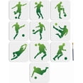 thumbnail image 1 of 10 plantillas de jugador de fútbol de 15 x 15 cm, decorativas, con pincel, para pintar., 1 of 9