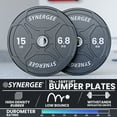 thumbnail image 2 of Synergee Bumper Plates – Durable Olympic Weight Plates, Low-Bounce Rubber for Strength Training, Powerlifting, and Functional Workouts., 2 of 6