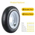 thumbnail image 5 of M optimized 2 Pack 4.80x8 480-8 4.80-8 Trailer Tires On 8" Rim 4 Lug 6PR Load Range C 6 PLY, 5 of 9