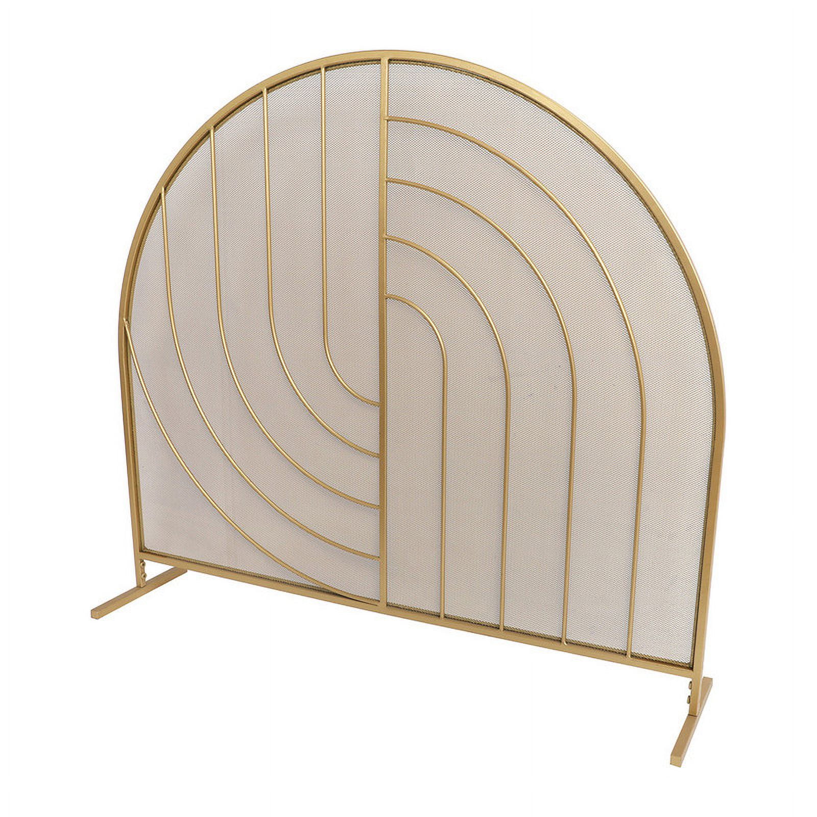Lumelle Arched Single PanelGold Glam Fireplace Screen