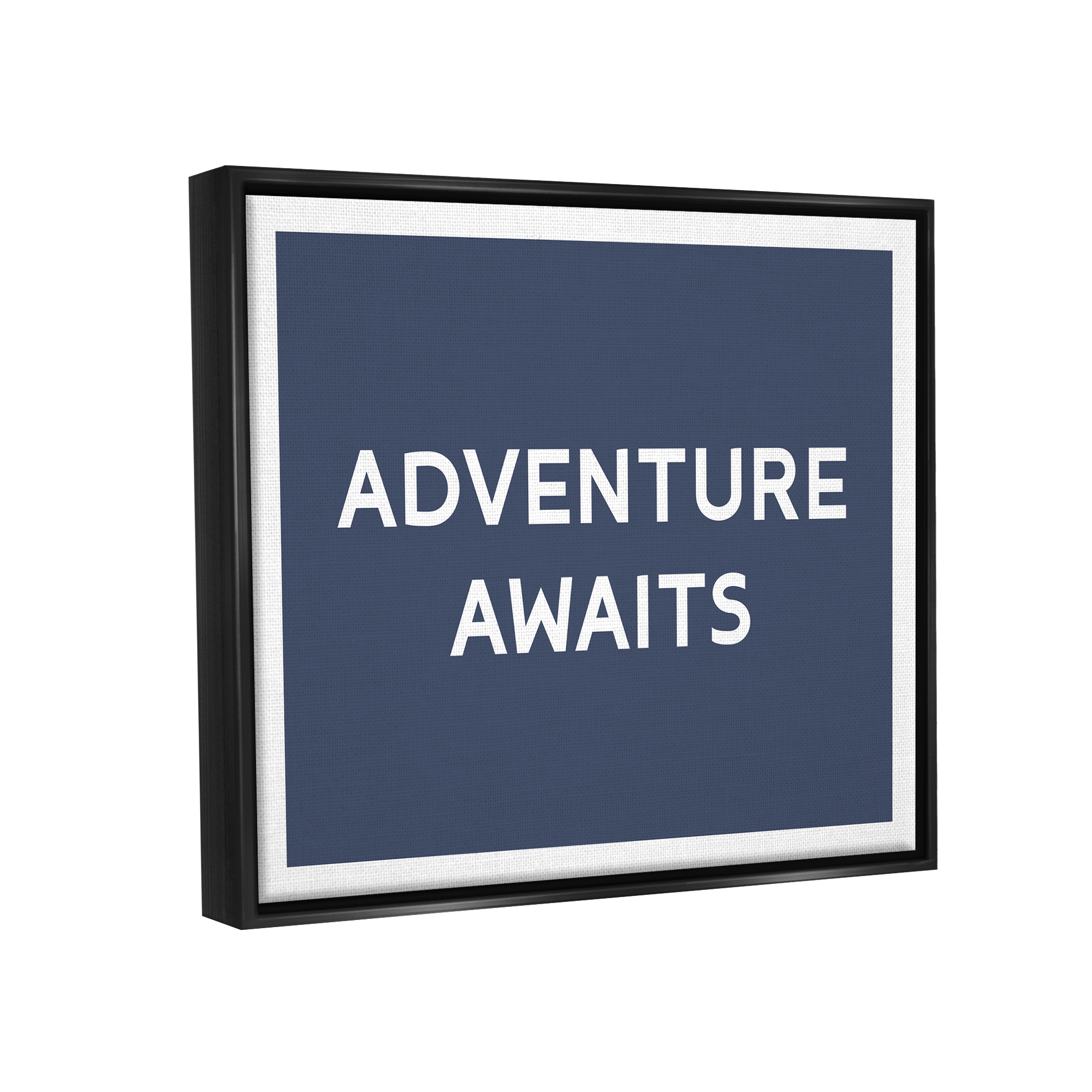 Stupell Industries Adventure Awaits Motivating Phrase Inspirational Painting Black Floater Framed Art Print Wall Art