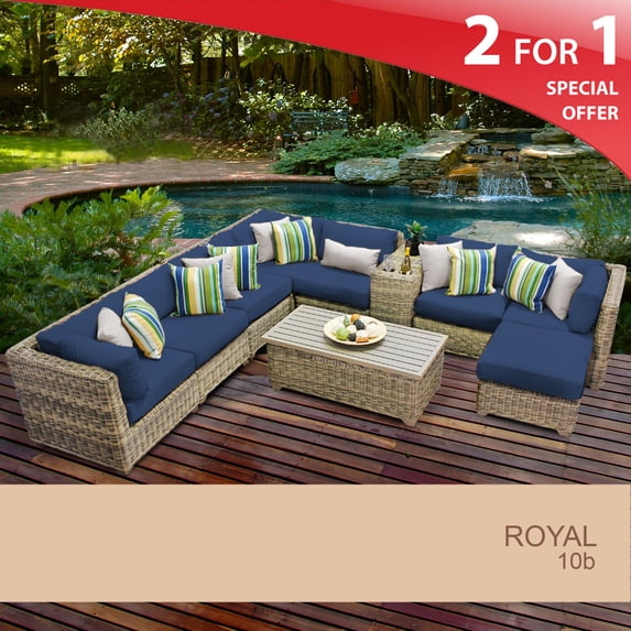 Royal 10 Piece Outdoor Wicker Patio Furniture Set 10b