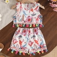 thumbnail image 2 of KPOPLK Baby Girl Summer Clothes Toddler Outfit Sleeveless Shirt Swing Cami Tank Top Cute 2 Piece Short Set 9 12 18 24 Months 3T(12-18 Months,White), 2 of 9