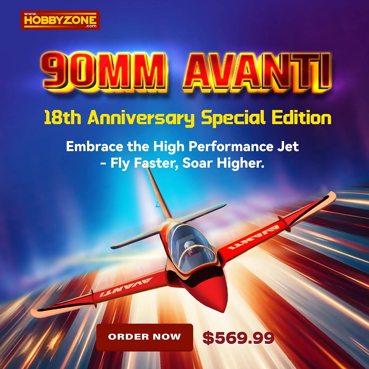 FMS EDF Jet Avanti 90mm PNP 18th Anniversary Edition