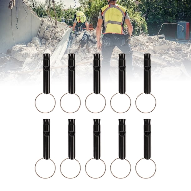 Silbato De Emergencia De 10 Piezas, Silbato De Seguridad De aleación De Aluminio Con Llavero, Silbato De Supervivencia Fuerte Para Acampar, Senderismo, Pesca, Canotaje,