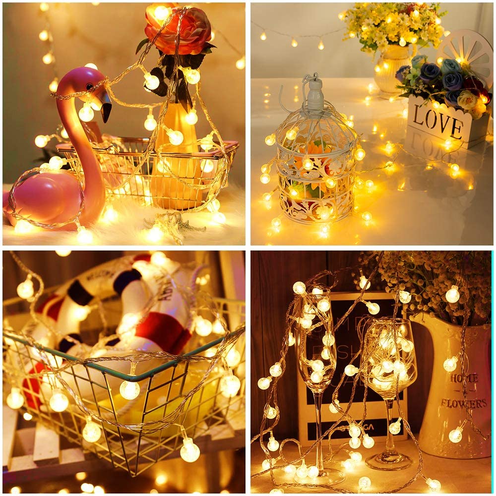 Globe Ball String Lights Fairy String Lights Decor for Indoor Bedroom
