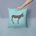 thumbnail image 2 of American Mammoth Jack Donkey Blue Check Fabric Decorative Pillow, 2 of 4