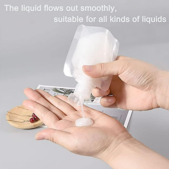 4pcs Travel Clamshell Refillable Empty Squeeze Pouches, Travel Bottles Empty Travel Squeeze Pouch, Portable Travel Bag-50ml