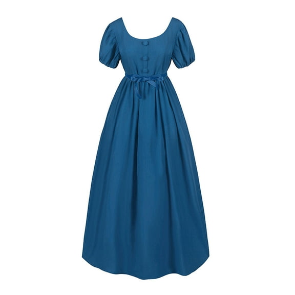 Utlike Plus Size Girls Dresses Ruffled Retro Classical Puff Sleeve Empire Waist Princess Dress Belt Gown Popular Sundress For Girl Size 17 Years-18 Years