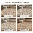 thumbnail image 7 of ODIKA 4'x6' Beige and Rust Floral Medallion Washable Area Rug Intricate Vintage-Inspired Pattern Design for Home Office, Under Desk, Non-Slip Chair-Friendly, Flatwoven, 7 of 7