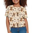 thumbnail image 3 of Uourmeti Kids Dog T-Shirt for Girls 7-8 Summer Short Crop Top Casual Loose Crew Neck Pullover for Sports School, 3 of 6