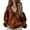 Brown, variant on Women's Bohemian Style Linen V Neck Loose Fit Long Puff Sleeve Blouse, Gathered Neck Casual Top for Spring Summer Daily Wear, Breathable and Lightweight Light Ashy XXL