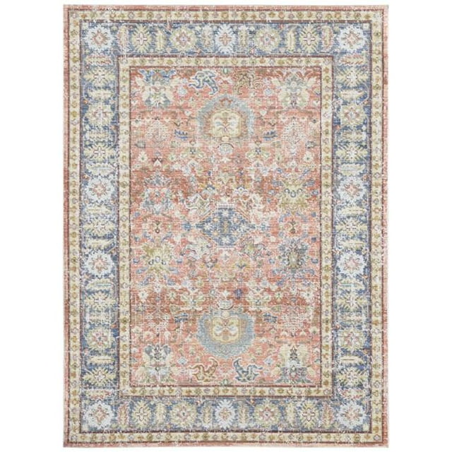 Amer Rug CEN16710106 Century Bordered Area Rug, Living Coral - 7 ft. 10 in. x 10 ft. 6 in.