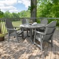 thumbnail image 2 of highwood Hamilton 5-piece Outdoor Dining Set - 48" Round Table, Dining-height Coastal Teak, 2 of 10