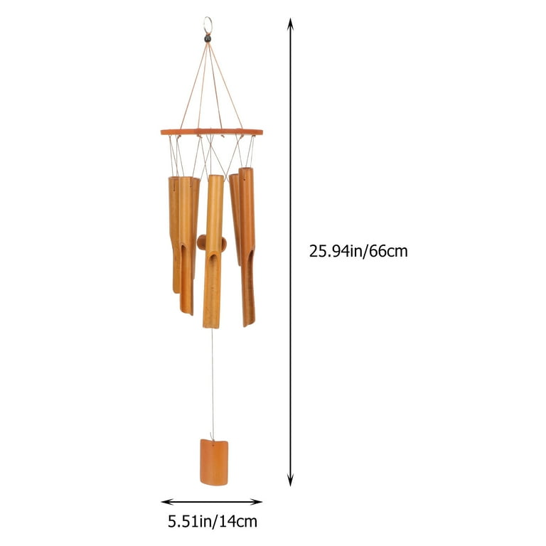 OUNONA Bamboo Wind Chime Solar Garden Outdoor Ornaments OUNONA Bamboo Wind Chime Solar Garden Outdoor Ornaments