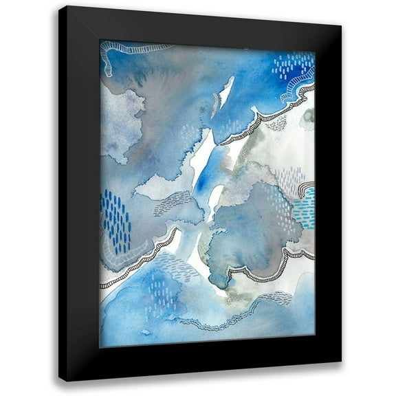 Moore, Regina 12x14 Black Modern Framed Museum Art Print Titled - Subtle Blues I