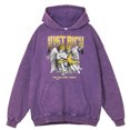 thumbnail image 4 of Sudadera con capucha retro desgastada Just Rich No Love Just Money para hombre, estilo hip hop, ropa de otoño, 100 % algodón, 4 of 4