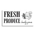 thumbnail image 1 of Fresh Locally Grown Black Sketch Veggies 36 x 18 Glass Wall Hanging Sign, 1 of 3