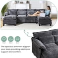 thumbnail image 5 of JONPONY 109" Cloud Sectional Sofa with Double Cushion Sleeper Chaise,Modern Comfy Boucle Couch with Waist Pillows for Living Room,Grey, 5 of 14