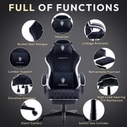 Dowinx Gaming Chair Fabric with Pocket Spring Cushion, Ergonomic High Back Computer Chair with Footrest