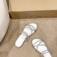 thumbnail image 4 of Women's Glitter Rhinestone Flat Criss Cross Strappy Open Toe Sandals On Slippers, 4 of 5